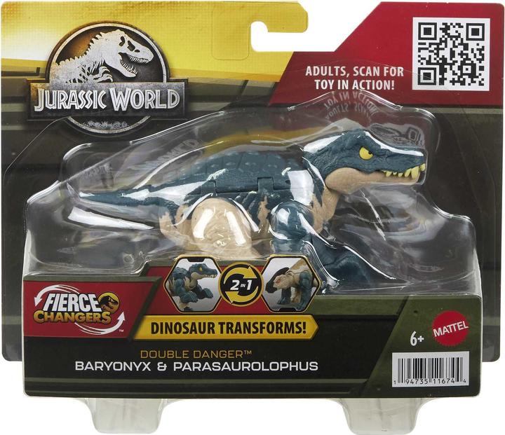 Actual product image Jurassic World FIERCE CHANGERS™ DOUBLE DANGER™ Baryonyx & Parasaurolophus