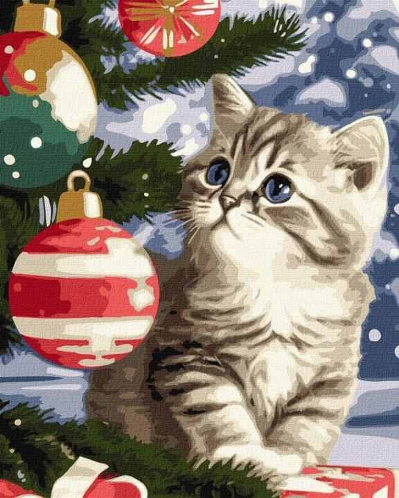 Ideyka Malen nach Zahlen - Kätzchen unter dem Weihnachtsbaum