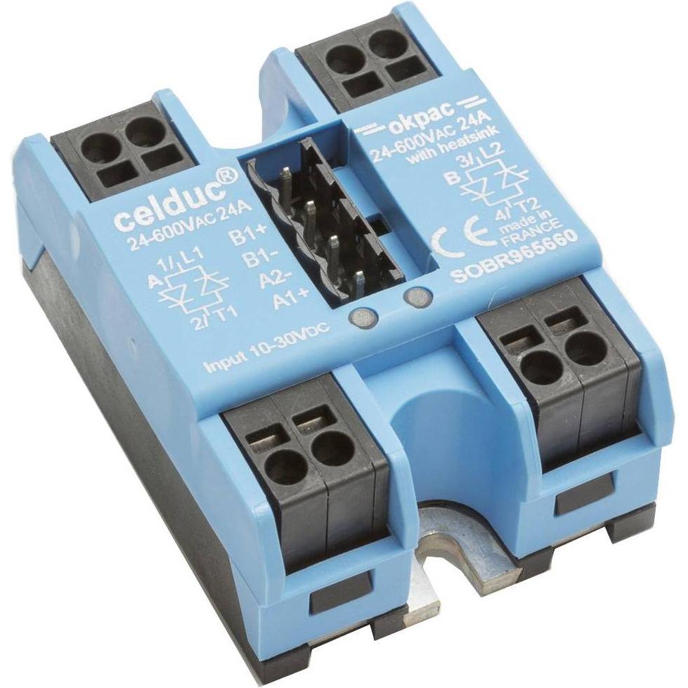 Celduc Halbleiterrelais SOBR965560 24 A Schaltspannung (max.): 600 V/AC 1 St., Relais