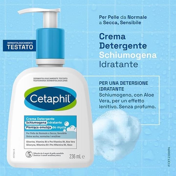 Immagine prodotto Cetaphil Moisturizing Foam Cleanser for Normal, Dry, and Sensitive Skin with Aloe Vera 236ml (Schiuma detergente, 236 ml)