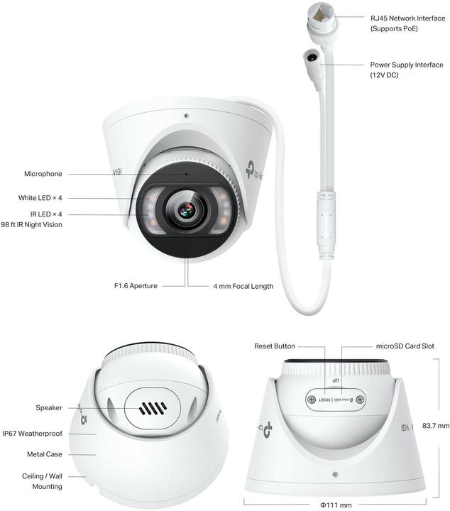 Immagine prodotto TP-Link Telecamera Di Rete A Torretta Da 8mp (3840 x 2160 pixel)