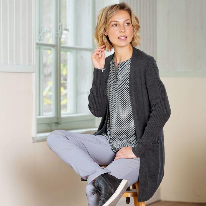 Produktbild Artime Longcardigan, verschlusslos, mit Ripp-Effekt (S)