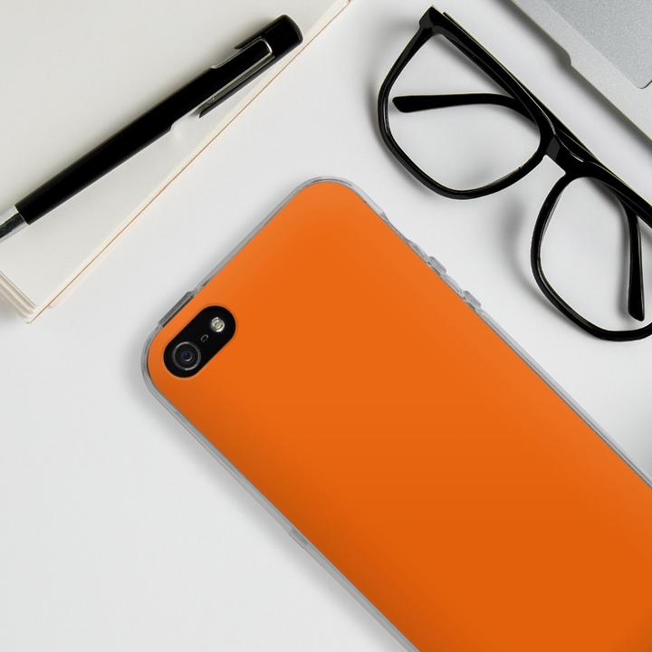 Produktbild DeinDesign Silikon Hülle für Apple iPhone 5s Handyhülle Case Smartphone Schutzhülle Farbe einfarbig orange (Apple iPhone 5s)