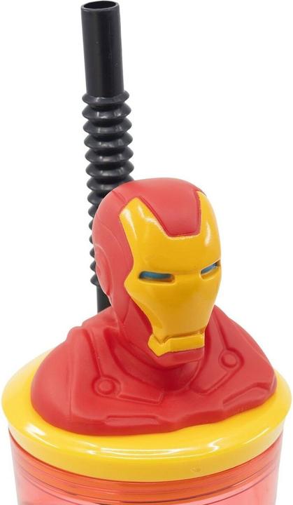 Actual product image Becher mit Strohhalm The Avengers Iron Man Rot 3D