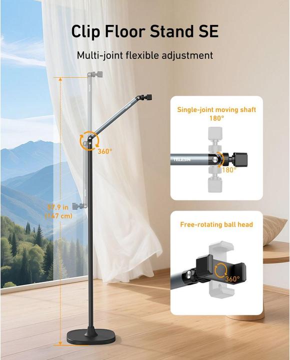 Produktbild Telesin Moblie Live Streaming Stand (Phone Clip) SE (Metall)