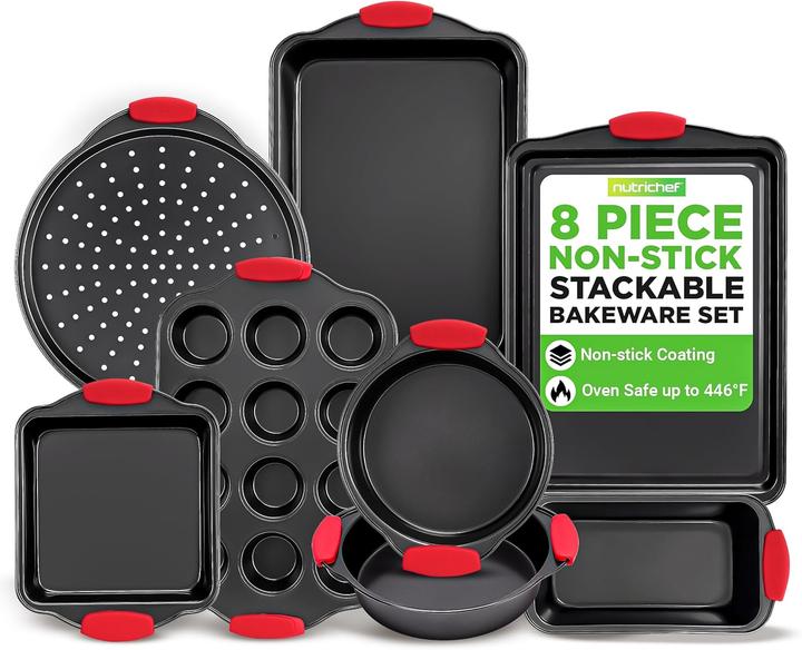 Nutrichef 8-teiliges Antihaft-Backformen-Set