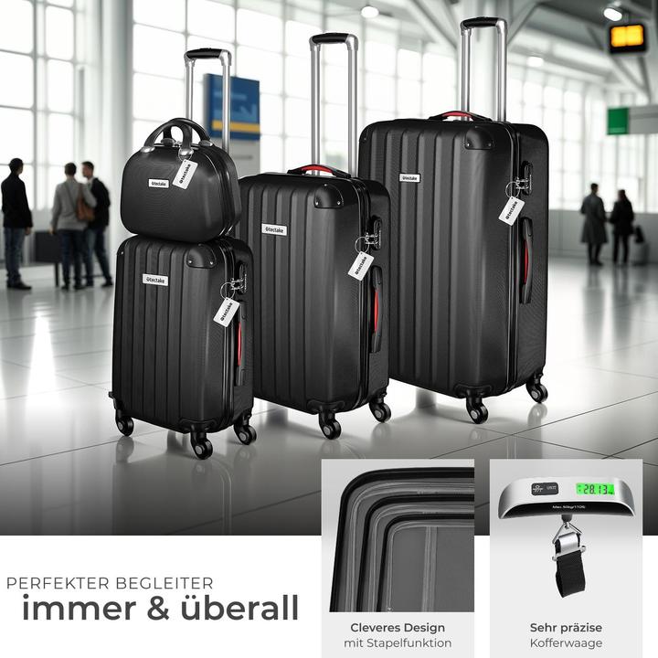 Immagine prodotto tectake Set di valigie rigide Cleo 4 pezzi con valigetta (95 l)