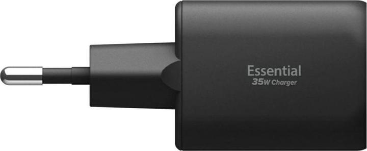Produktbild Spigen - Wall Charger Essential (EE352EU) - USB, Type-C, Fast Charging, Quantum Boost, 35W - Black (35 W, 2 Ports)