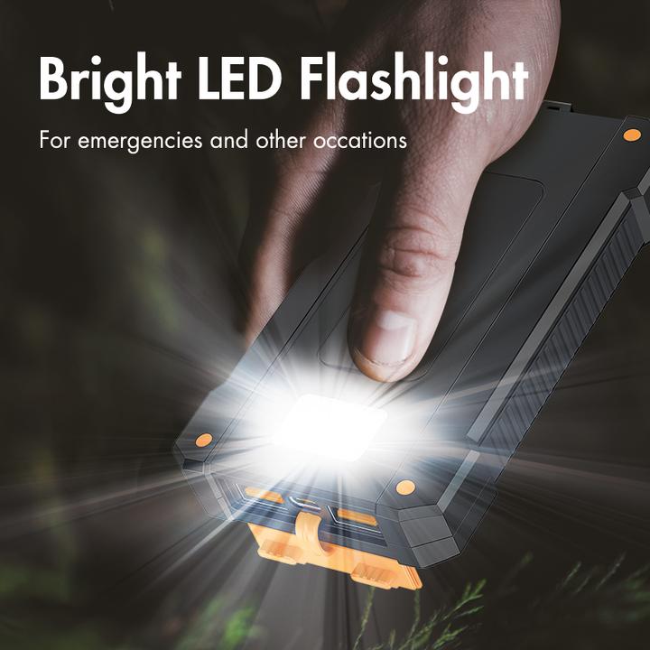 Image du produit LogiLink Solar Powerbank 10.000 mAh, schwarz (10000 mAh, 18 W)