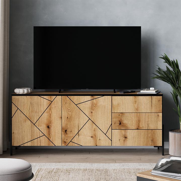 Produktbild Vichy Lowboard Hatto, Eiche, 150 x 60 cm mit Türen und Schubladen