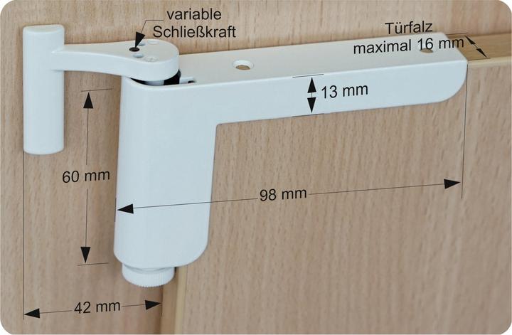 Actual product image Eneroid Mini door closer, Clip Close, white (Indoor)