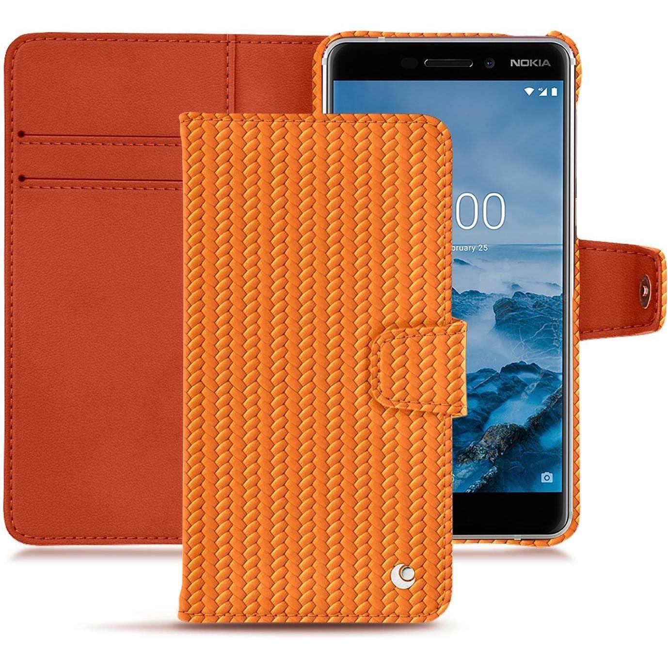 Thumbnail - Noreve Lederschutzhülle Wallet (Nokia 6 (2018)), Smartphone Hülle, Orange