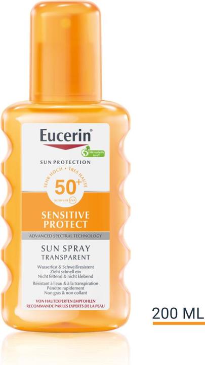 Image du produit Eucerin SUN Body Spray Sensitive Protect Transparent SPF 50+ (Spray solaire, SPF 50, 200 ml, 213 g)
