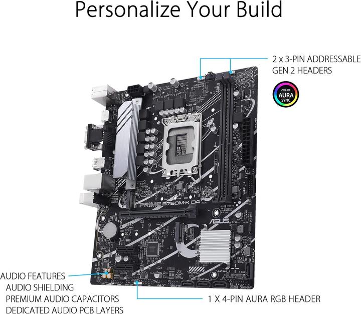 Produktbild ASUS PRIME B760M-K (LGA 1700, Intel B760, mATX)