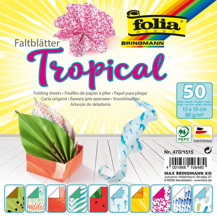 Produktbild Folia Faltblätter 15x15cm Tropical (80 g/m², 1 x)