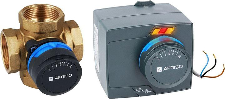 Actual product image Afriso ProClick control kit: 4-way rotary mixing valve ARV 485 ProClick, with electric actuator ARM 343 Pro