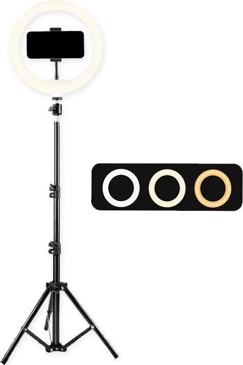 Actual product image Cbx 10" selfie LED ring light set with flexible tripod and 3 light modes (Ring light, Video light)