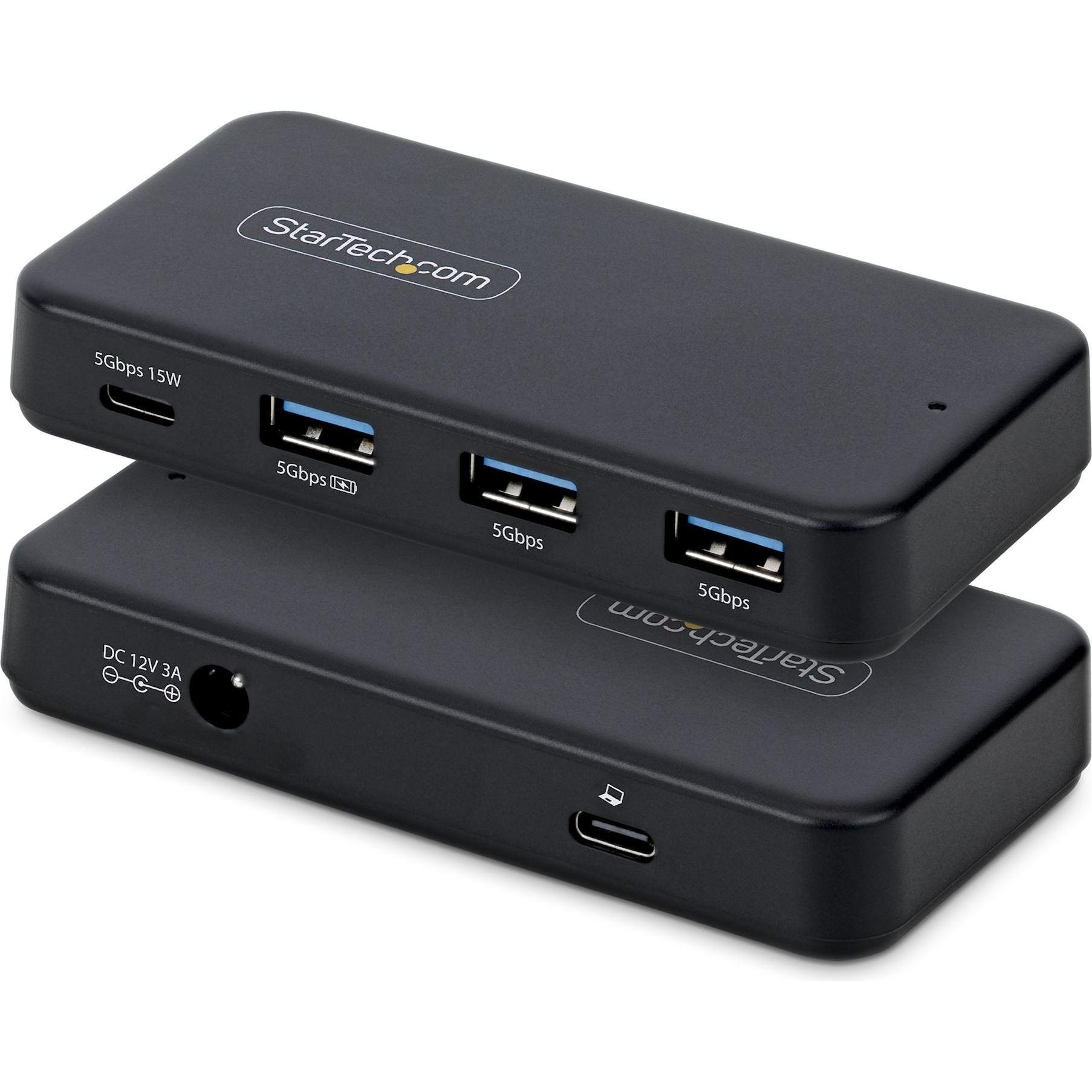 StarTech Hub USB-C e USB-A (USB-C, 4 porte), Docking station + Hub USB, Nero