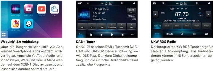Produktbild Xzent X-107 2-Din 6.75 Infotainer DAB und Weblink Cast