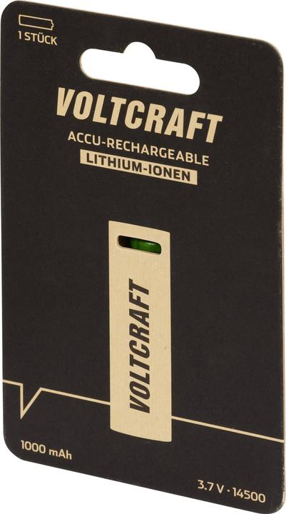 Produktbild Voltcraft VC-14500 Spezial-Akku 14500 Flat-Top Lithium 3.7 V 1000 mAh (1 Stk., 14500, 1000 mAh)