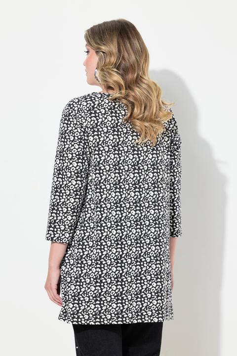 Actual product image Miamoda Long 3/4-Sleeve Leopard Pattern Shirt with Inscription (44)