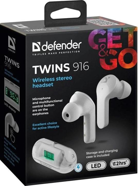 Actual product image Defender he TWINS 916 wireless in-ear headphones with microphone (4 h, Wireless)