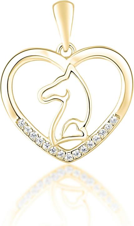 Image du produit JVD Pendentif coeur plaqué or avec zircons SVLP0754XF6GO00