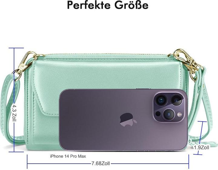 Produktbild Only-Bags.Store Kleines Portemonnaie mit Kreditkartenfächern, Handytasche mit Reissverschluss um 2 Riemen