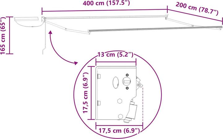 Actual product image vidaXL Elektrische Markise (2 m)