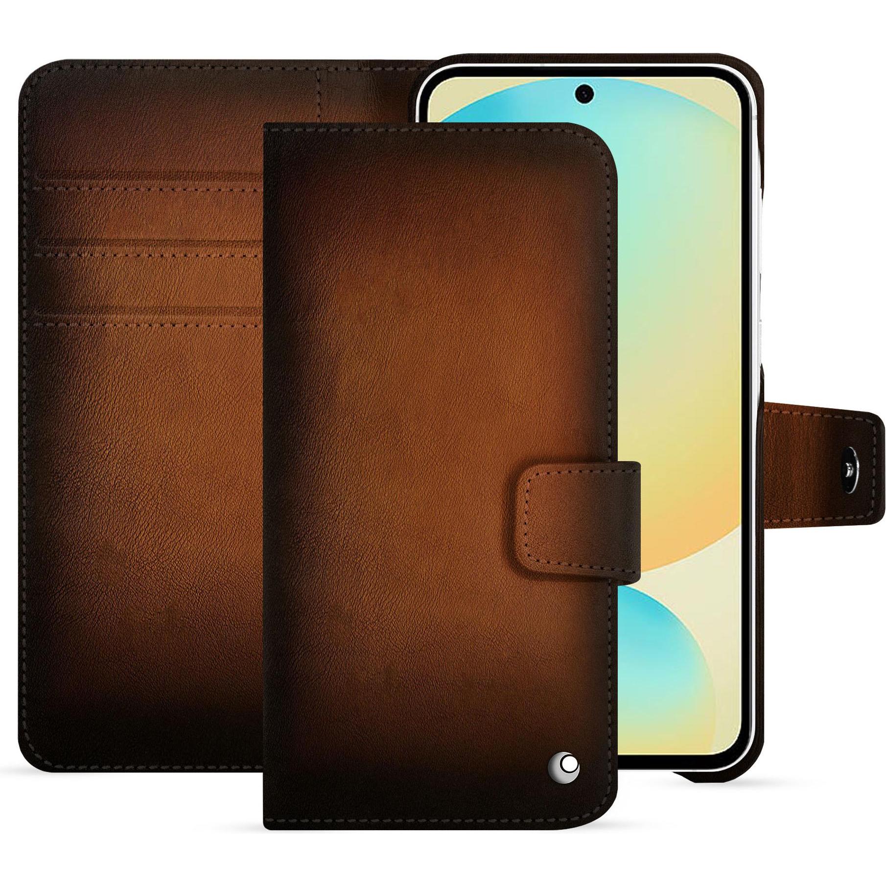 Noreve Lederschutzhülle FE (Samsung Galaxy S24 FE), Smartphone Hülle, Braun