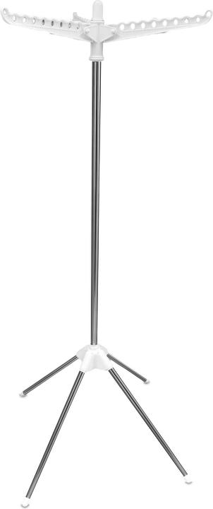 Relaxdays - Bügelwäscheständer für 27 Kleiderbügel, Silber/Weiss, 143 x 56 cm