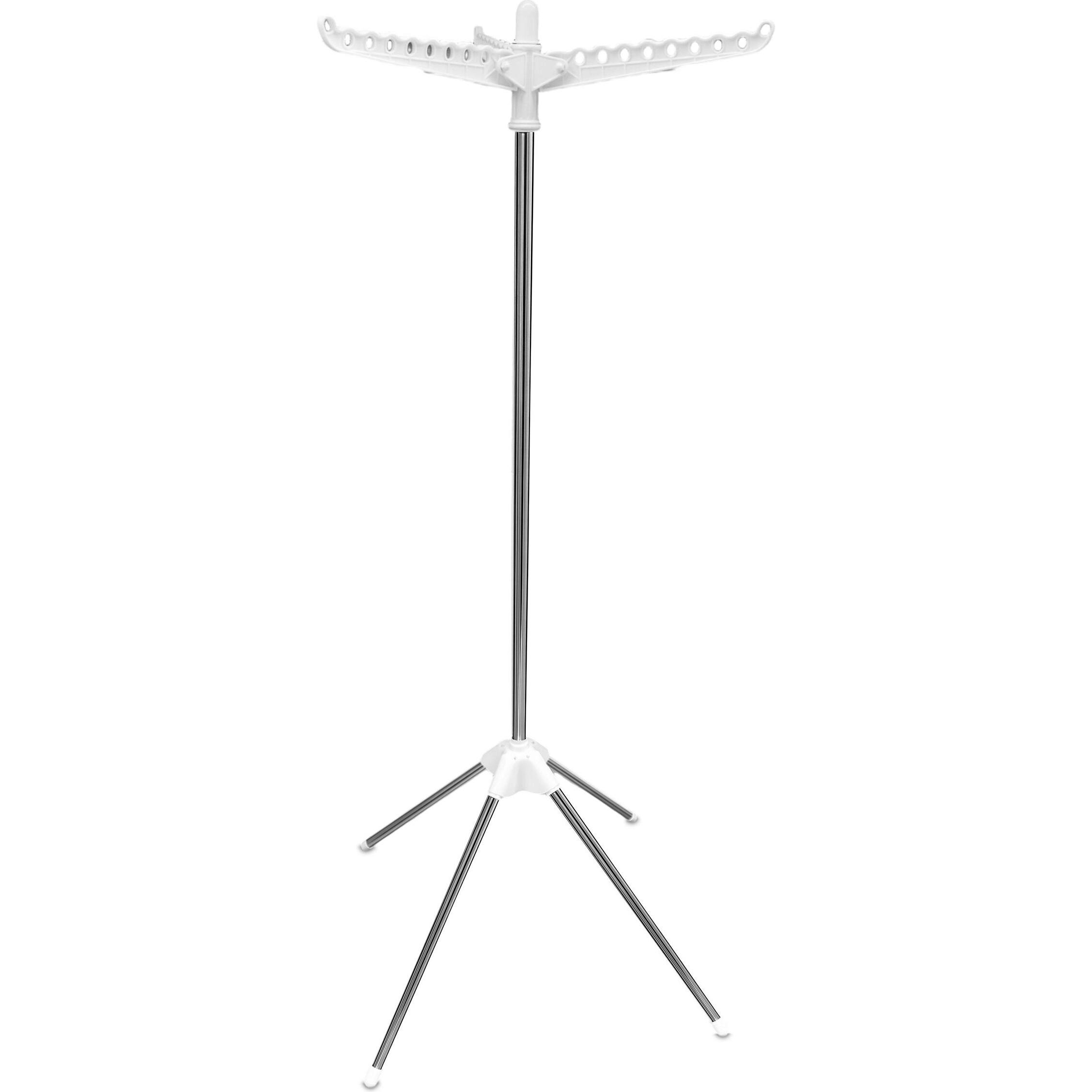 Relaxdays - Bügelwäscheständer für 27 Kleiderbügel, Silber/Weiss, 143 x 56 cm, Stendibiancheria, Argento