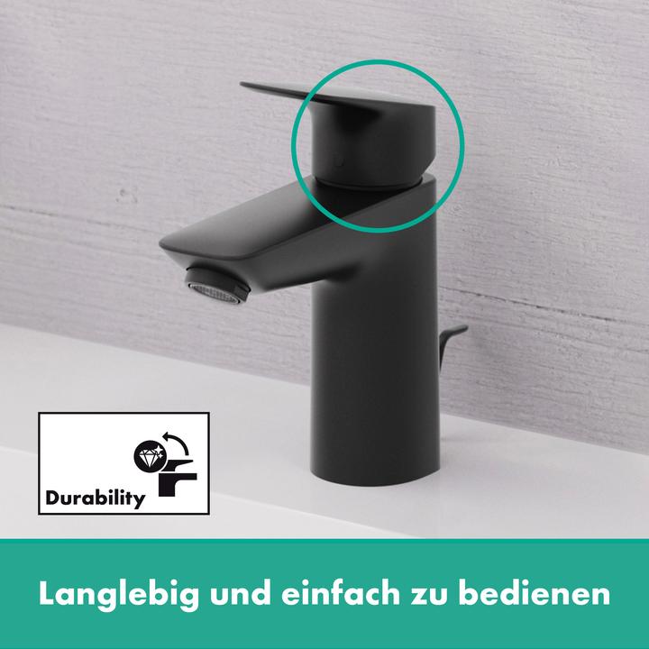 Produktbild hansgrohe HG Einhebel-Waschtischmischer 100 LOGIS DN 15 m ZAG G 1 1/4Zoll mattschwarz