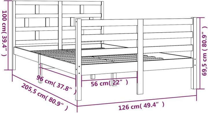 Produktbild vidaXL Bettrahmen (120 x 200 cm)
