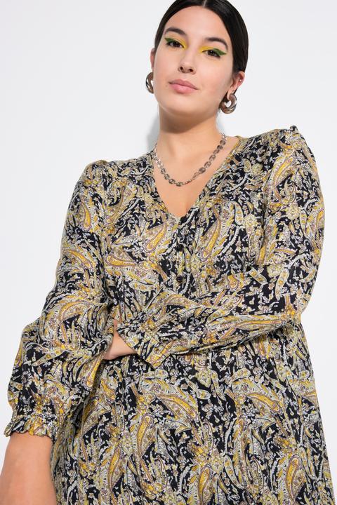 Produktbild Studio Untold Damen grosse Grössen Kleid, A-Line, Paisley Print, Langarm schwarz 58+ 838428100-58+ (58)