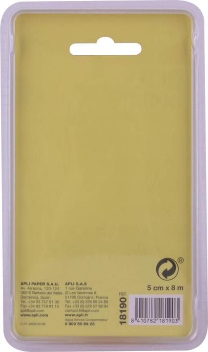 Actual product image Apli Self-adhesive pad, on roll, 50mmx8m, blister, pastel yellow (151 x 50 mm)