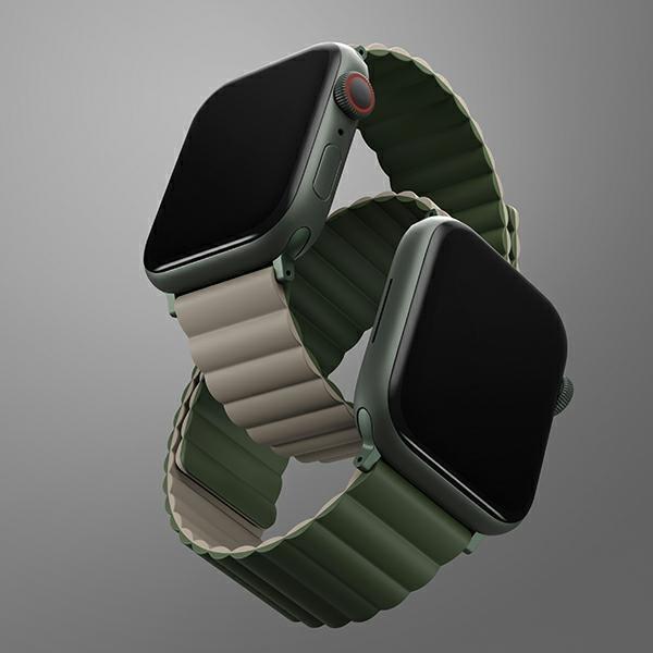 Actual product image Uniq pasek Revix Apple Watch Series 1/2/3/4/5/6/7/8/SE/SE2/Ultra 42/44/45/49mm. Reversible Magnetic (44 mm, 49 mm, 42 mm, 45 mm, Silicone)