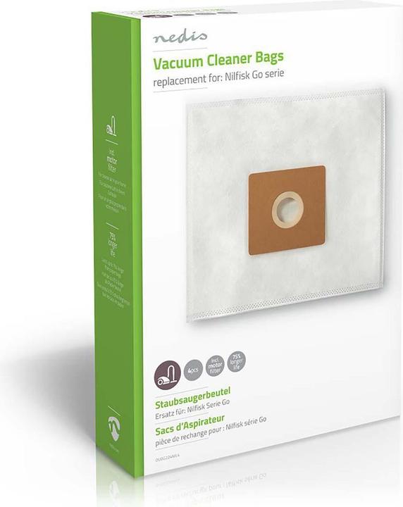 Actual product image Nedis Vacuum Cleaner Bag | 4 pieces | Synthetic | Most sold for: Nilfisk | White (4x)