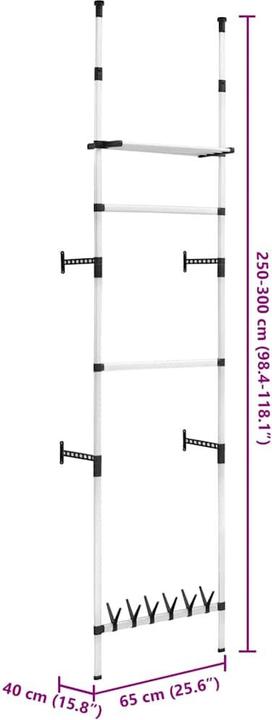 Image du produit vidaXL Teleskopgarderobensystem