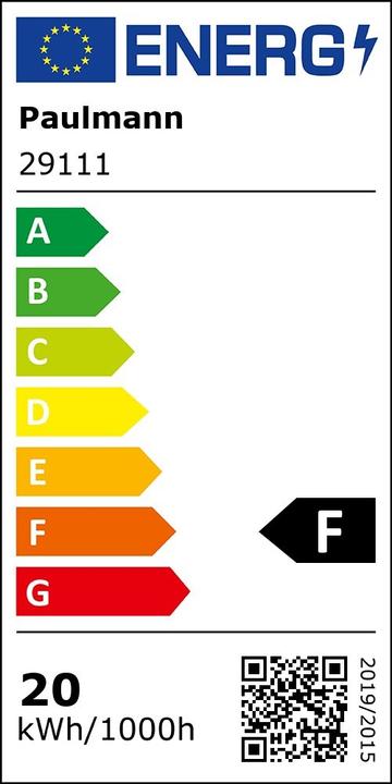 Energie-Label Paulmann T5 Röhre EVG G5 (G5, 20 W, 2250 lm, 1 x, F)