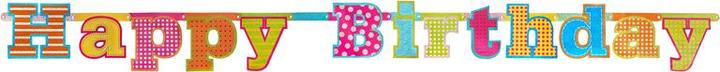 Produktbild Partydeco Banner Happy Birthday,16 x 166cm (1 pkt / 1 pc.) (1 Stück)