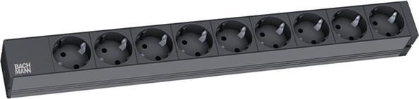 Produktbild Bachmann 19"Steckdosenl. 9-f. (9x, CEE 7/3, CEE 7/7, 2 m)