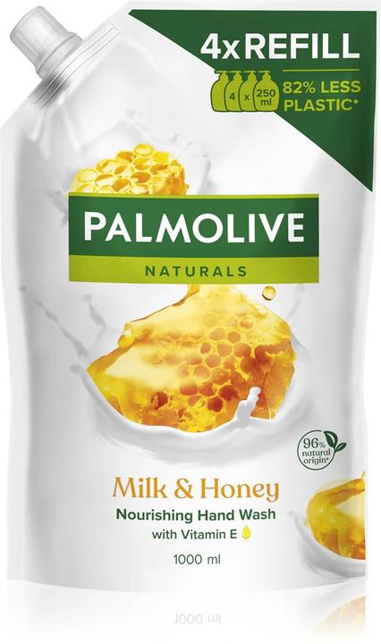 Produktbild Palmolive Naturals Milk & Honey Hand Wash 1 Liter (Flüssigseife, Handseife Nachfüllpackung, 1000 ml)