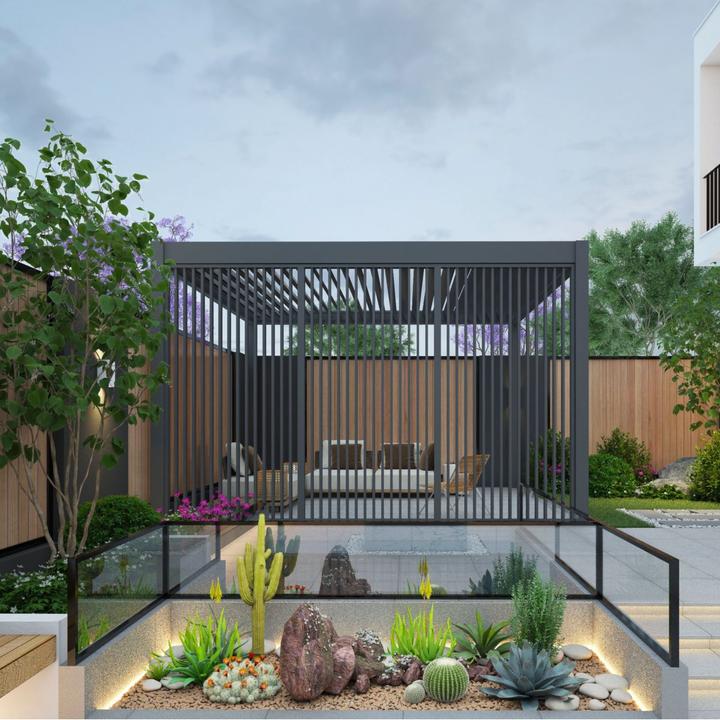 Actual product image Weide Vertical slatted wall 0.93m for Deluxe Plus pergola anthracite (238 cm, 93 cm)