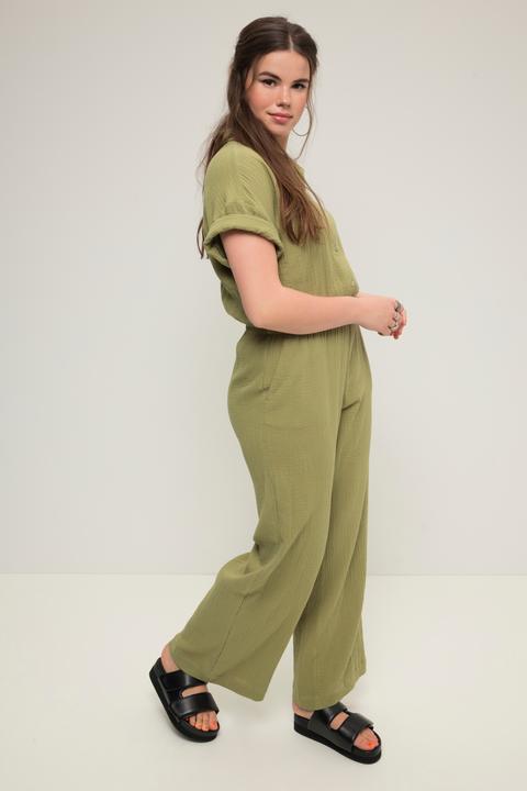 Immagine prodotto Studio Untold Jumpsuit, Musselin, elastische Taille, Halbarm, weites Bein (46, 48)