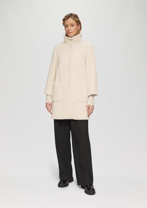 Produktbild S.Oliver Outdoor-Mantel Flauschiger Mantel mit Strickbündchen am Ärmel