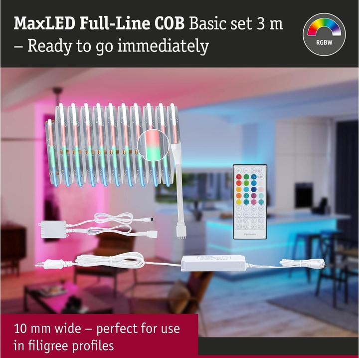 Produktbild Paulmann MaxLED 500 Stripe Set (Mehrfarbig, RGBW, Weiss, 300 cm, Indoor)