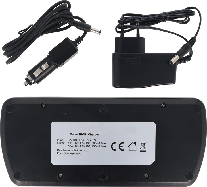 Produktbild Everactive NIMH Ladegerät mit LCD-Display für 1-12 AA oder AAA Akkus (1 Stk., Gerätespezifisch, Ladegerät inkl. Akku)