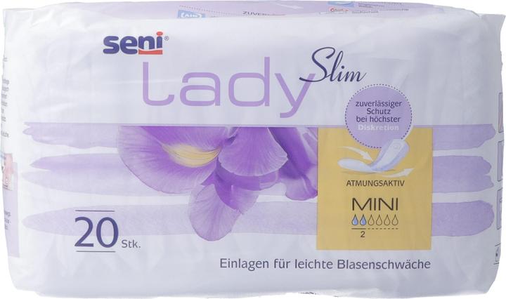 Image du produit Seni Lady Slim Mini Einlage atmungsaktive anatomische 9.5x22.5cm 2 Tropfen (20 x)