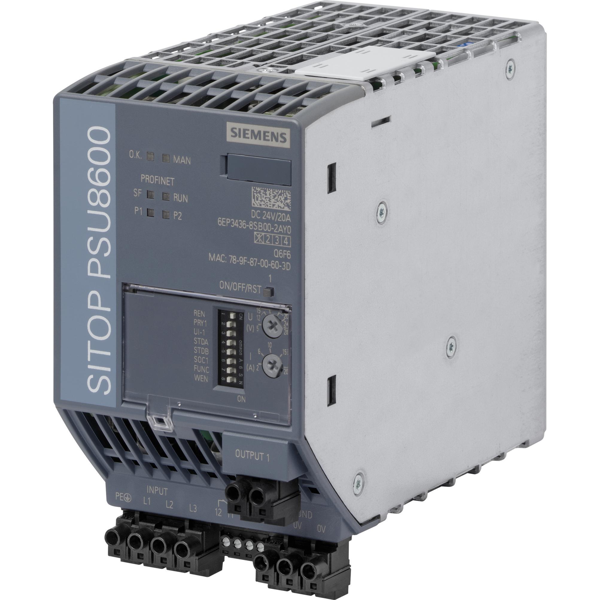 Siemens, Quadro elettrico portatile, Alimentatore per guida top-hat (guida DIN) 6EP3436-8SB00-2AY0